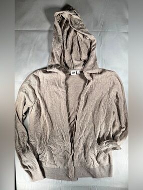 GAP Hooded Cardigan in Beige Size Medium